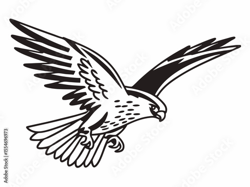 Clean Falcon Icon In Mid Dive Pose Sharp Wings Angled D Symbol Element