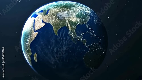 Earth Rotating Night Lights Timelapse