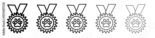Dog competition icon flat simple outline logo