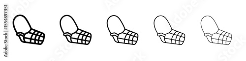 Dog muzzle icon flat simple outline logo