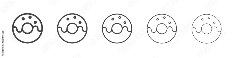 Fototapeta premium Donut icon flat simple outline logo