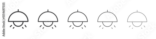 Dome light icon flat simple outline logo