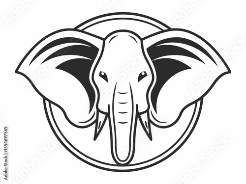 Premium Minimalist Elephant Icon Clean Continuous Line Ar Scalable Graphic