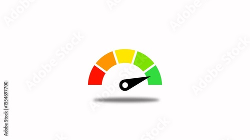 Different emotions art design from red to green. Abstract concept graphic element of tachometer, speedometer,  motion grahpic transparent video 4k 