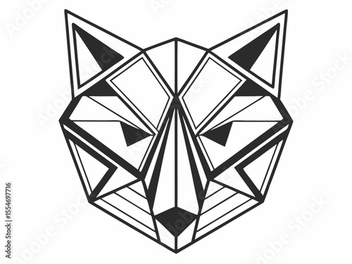 Sophisticated Polygonal Fox Head Icon Geometric Shapes Sharp E SVG Design
