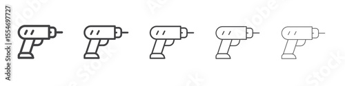 Drill machine icon flat simple outline logo