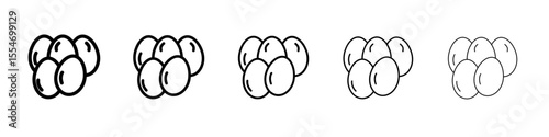 Egg icon flat simple outline logo