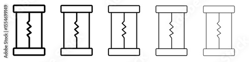 Electric fuse icon flat simple outline logo