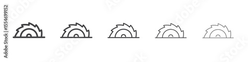 Electric saw icon flat simple outline logo
