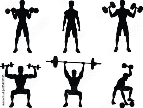 silhouette of a man lifting weights