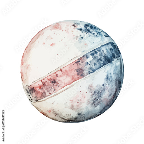 Hockey Ball, watercolor vector, isolated on a white background.