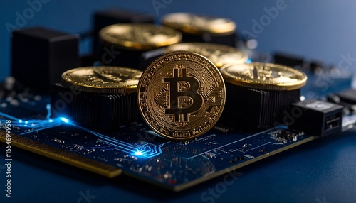 Bitcoin Coins On Dark Computer Hardware