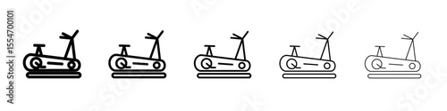 Elliptical bike icon flat simple outline logo