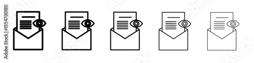 Email View Icon flat simple outline logo