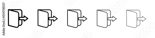Exit icon flat simple outline logo