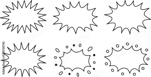 Twinkle star light icon set. Star twinkle glitter spark outline shine icon set. Hand drawn sketch doodle style. vector illustration