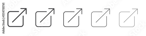 External link icon flat simple outline logo