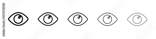 Eye icon flat simple outline logo