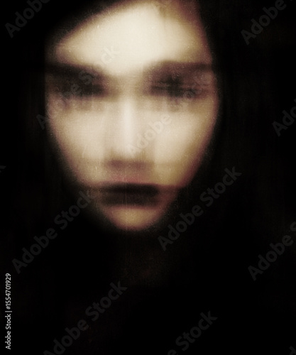 Woman portrait, Fashion illustration, grunge background