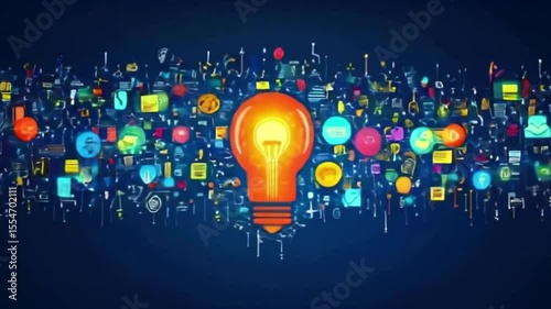 Abstract graphic design with light bulb