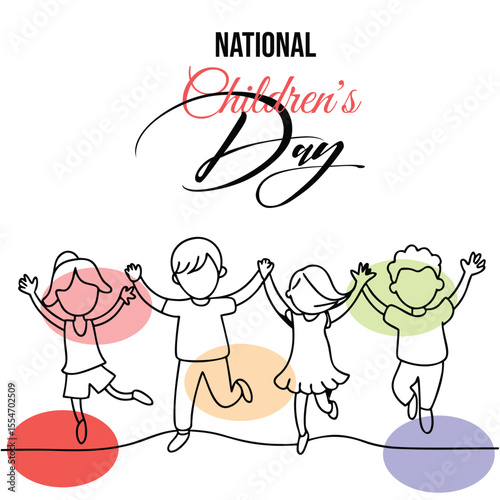 national children's day vector 
