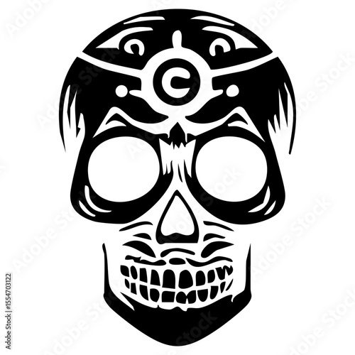 Day of the Dead Art Skull Silhouette