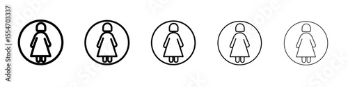 Female icon flat simple outline logo