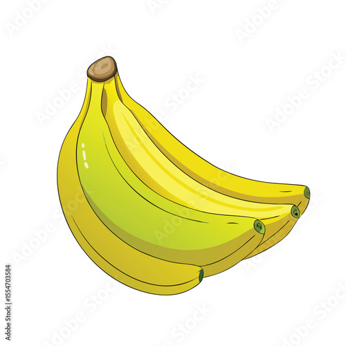 Bunch of yellow and green bananas fruit