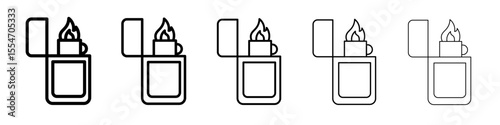 fire lighter icon flat simple outline logo