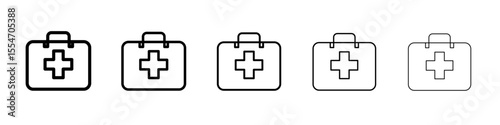 First aid icon flat simple outline logo