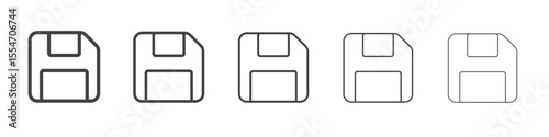 Floppy disk flat simple outline logo