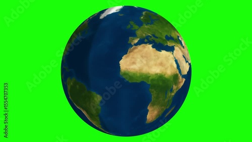 Planet Earth viewed from space with realistic rotating globe, clouds and blue atmosphere
