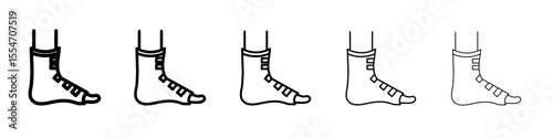 Foot splint icon flat simple outline logo