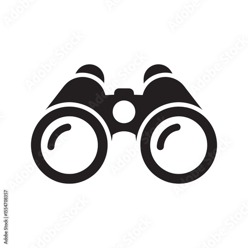Binoculars icon for searching and exploration symbol of vision and discovery for business forecast and looking ahead to future opportunities vector solid glyph icon