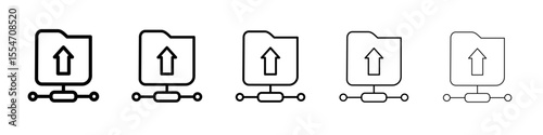 FTP navigate up icon flat simple outline logo