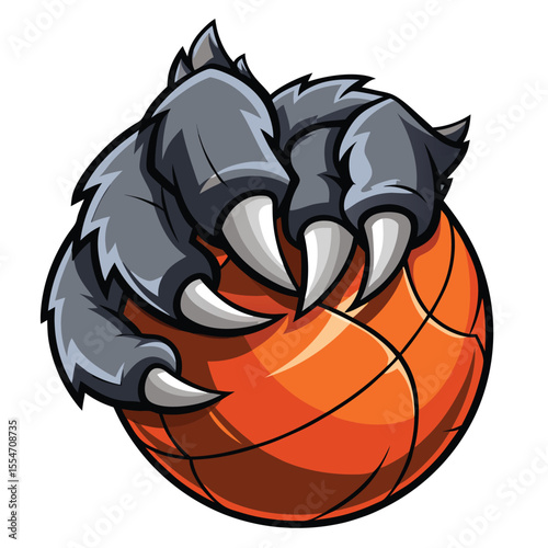 Fierce claw gripping basketball orange grey