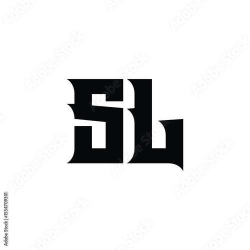 SL monogram logo design letter text name symbol monochrome logotype alphabet character simple logo