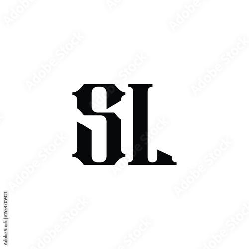 SL monogram logo design letter text name symbol monochrome logotype alphabet character simple logo