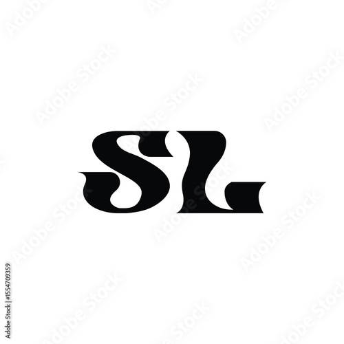 SL monogram logo design letter text name symbol monochrome logotype alphabet character simple logo
