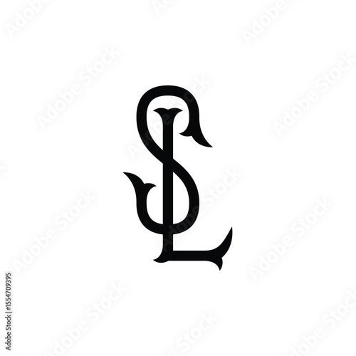 SL monogram logo design letter text name symbol monochrome logotype alphabet character simple logo