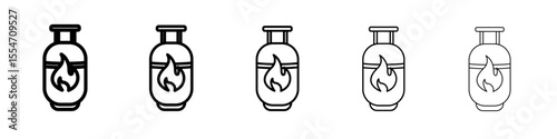 Gas cylinder icon flat simple outline logo