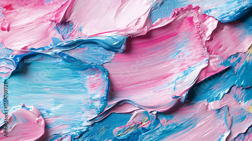 Abstract Pink Blue Acrylic Painting Texture Swirls,