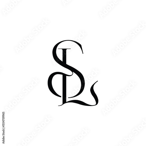 SL monogram logo design letter text name symbol monochrome logotype alphabet character simple logo