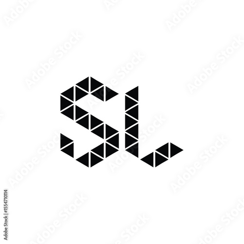 SL monogram logo design letter text name symbol monochrome logotype alphabet character simple logo
