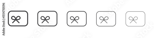 Gift card icon flat simple outline logo