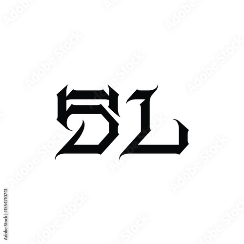 SL monogram logo design letter text name symbol monochrome logotype alphabet character simple logo