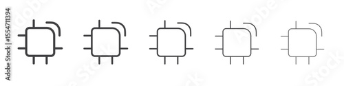 Gpu icon flat simple outline logo