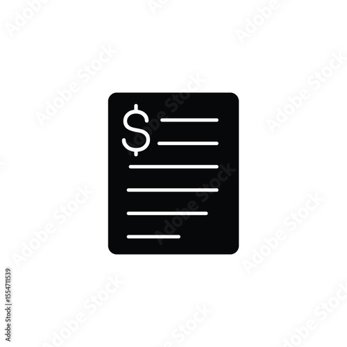 Simple black and white icon representing a financial document or invoice.