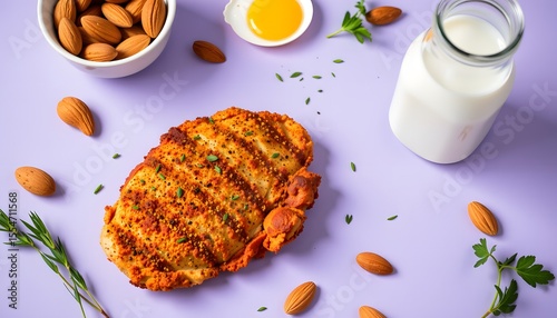 Crispy spiced chicken delight kitchen food photography bright setting top-down view flavorful recipe inspiration