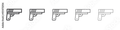 Gun icon flat simple outline logo